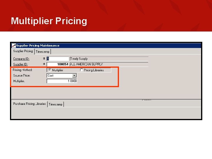 Multiplier Pricing 