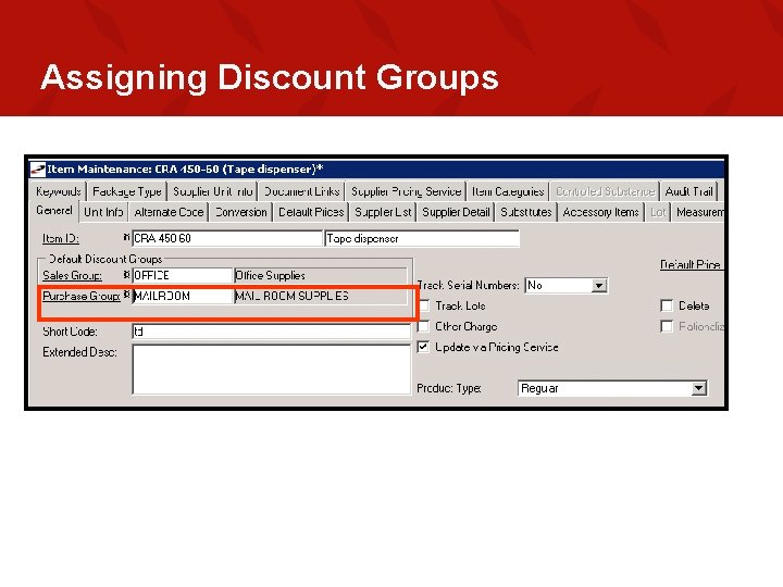 Assigning Discount Groups 