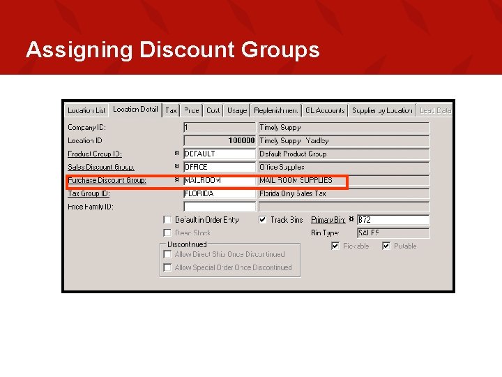 Assigning Discount Groups 