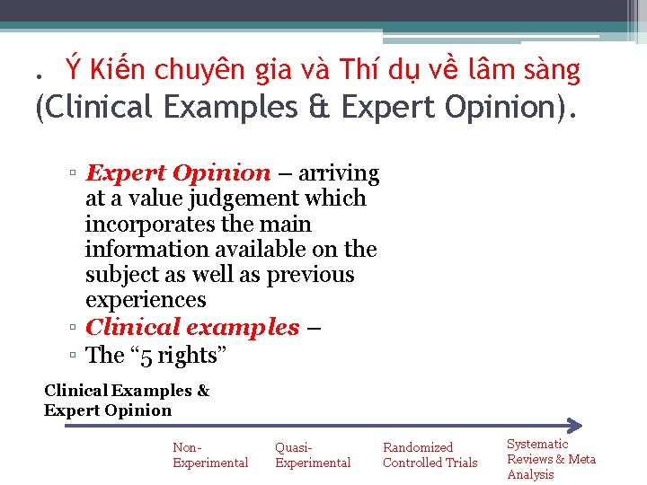 . Ý Kiến chuyên gia và Thí dụ về lâm sàng (Clinical Examples &