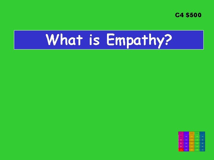 C 4 $500 What is Empathy? 