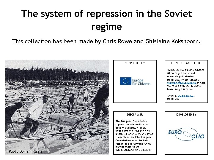 The system of repression in the Soviet regime This collection has been made by