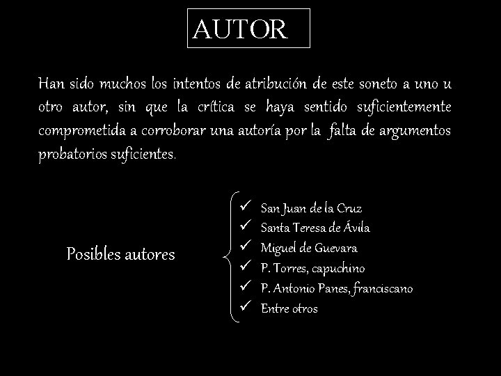 AUTOR Han sido muchos los intentos de atribución de este soneto a uno u AUTOR Han sido muchos los intentos de atribución de este soneto a uno u