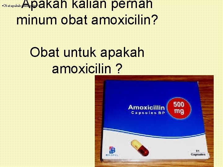 Apakah kalian pernah minum obat amoxicilin? • Obat apakah amoxicilin? ’ Obat untuk apakah