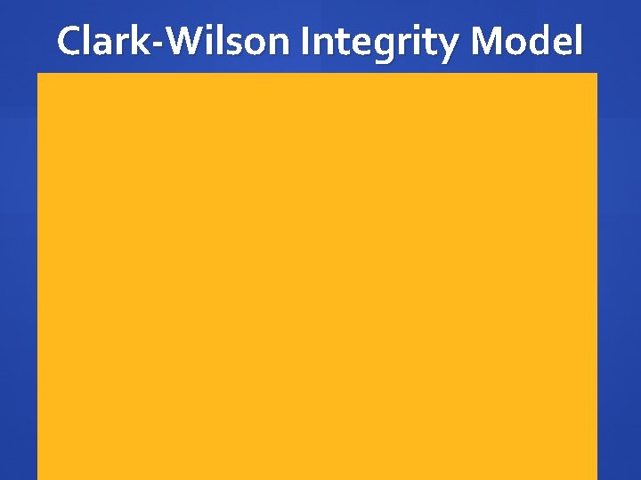 Clark-Wilson Integrity Model 