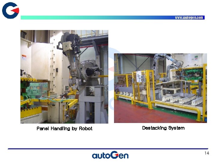 www. iautogen. com Panel Handling by Robot Destacking System 14 