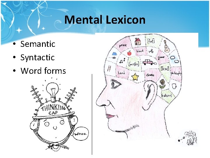 Mental Lexicon • Semantic • Syntactic • Word forms Mental Lexicon • Semantic • Syntactic • Word forms