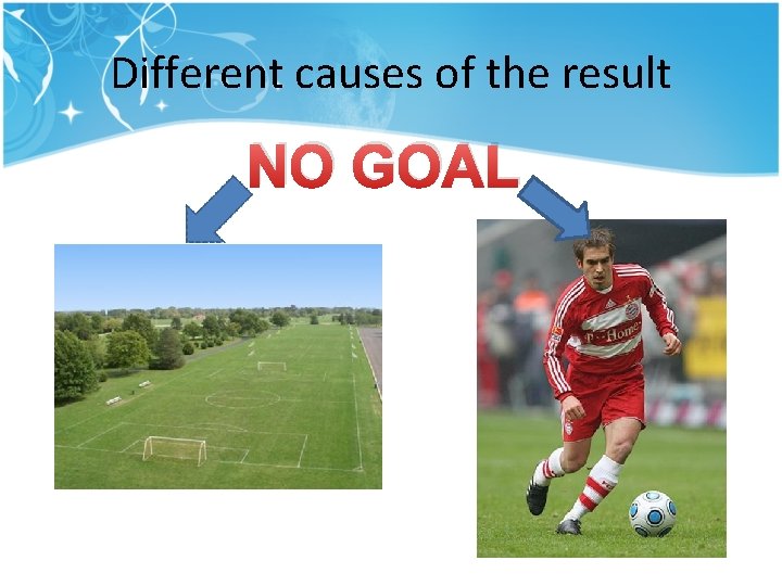Different causes of the result NO GOAL Different causes of the result NO GOAL