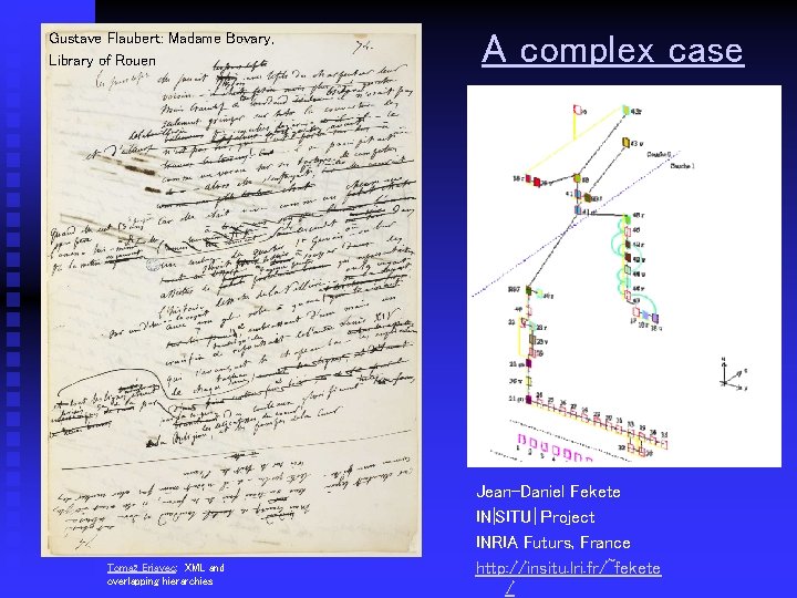 Gustave Flaubert: Madame Bovary, Library of Rouen Tomaž Erjavec: XML and overlapping hierarchies A