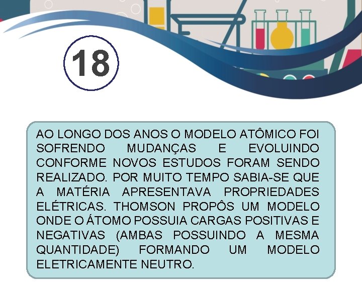 18 AO LONGO DOS ANOS O MODELO ATÔMICO FOI SOFRENDO MUDANÇAS E EVOLUINDO CONFORME