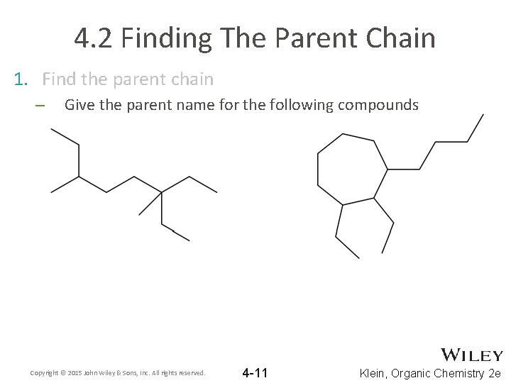 4. 2 Finding The Parent Chain 1. Find the parent chain – Give the