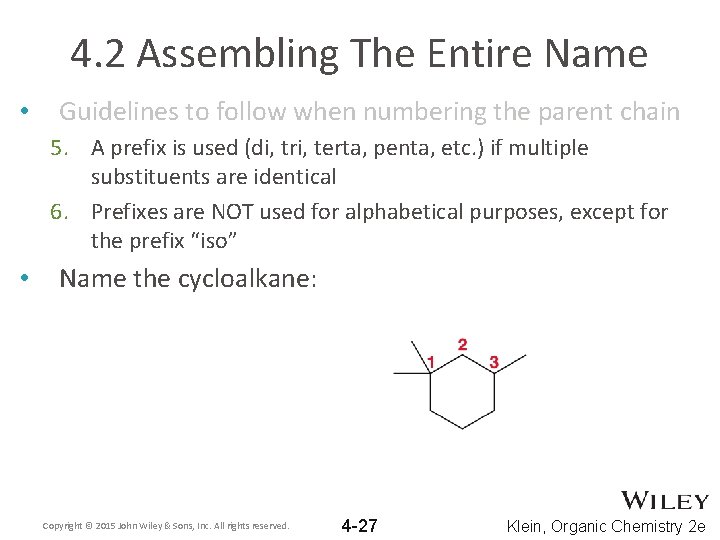 4. 2 Assembling The Entire Name • Guidelines to follow when numbering the parent