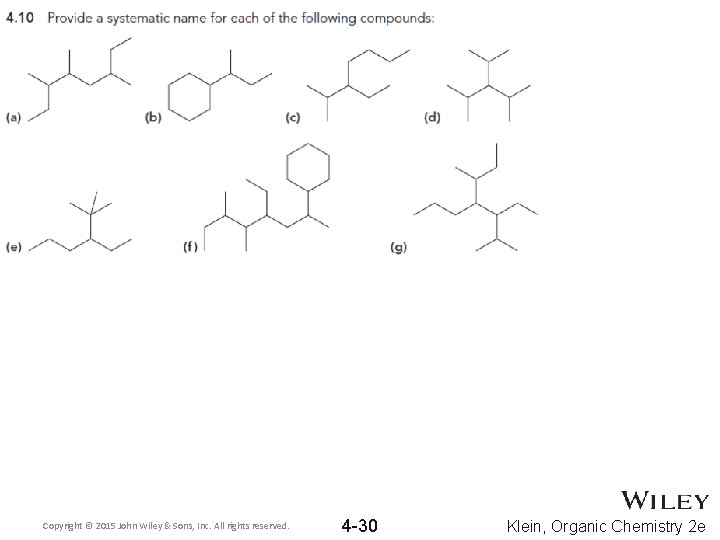 Copyright © 2015 John Wiley & Sons, Inc. All rights reserved. 4 -30 Klein,