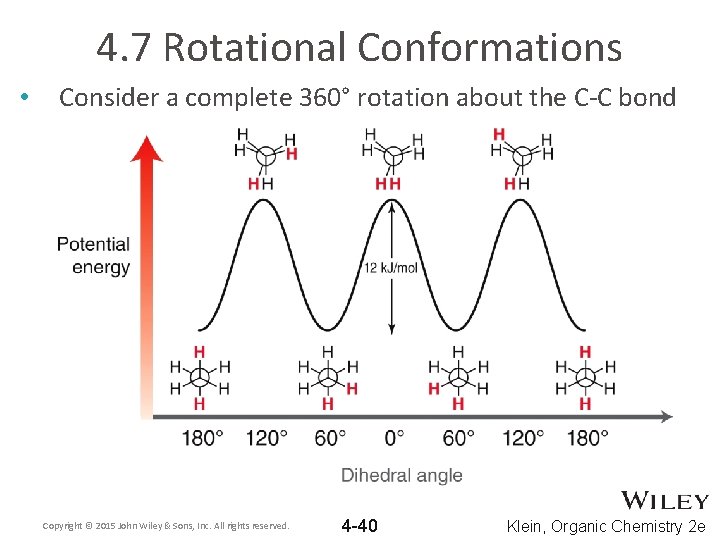4. 7 Rotational Conformations • Consider a complete 360° rotation about the C-C bond