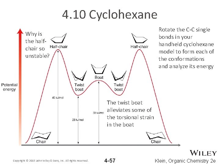 4. 10 Cyclohexane Rotate the C-C single bonds in your handheld cyclohexane model to