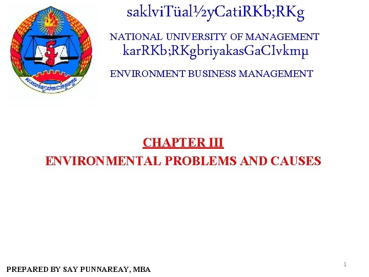 saklvi. Tüal½y. Cati. RKb; RKg NATIONAL UNIVERSITY OF MANAGEMENT kar. RKb; RKgbriyakas. Ga. CIvkmµ