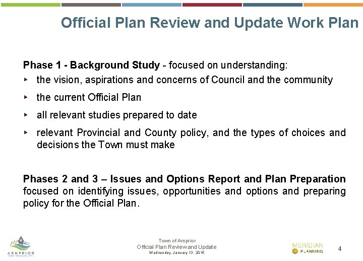 Official Plan Review and Update Work Plan Phase 1 - Background Study - focused