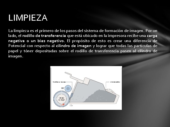 LIMPIEZA La limpieza es el primero de los pasos del sistema de formación de