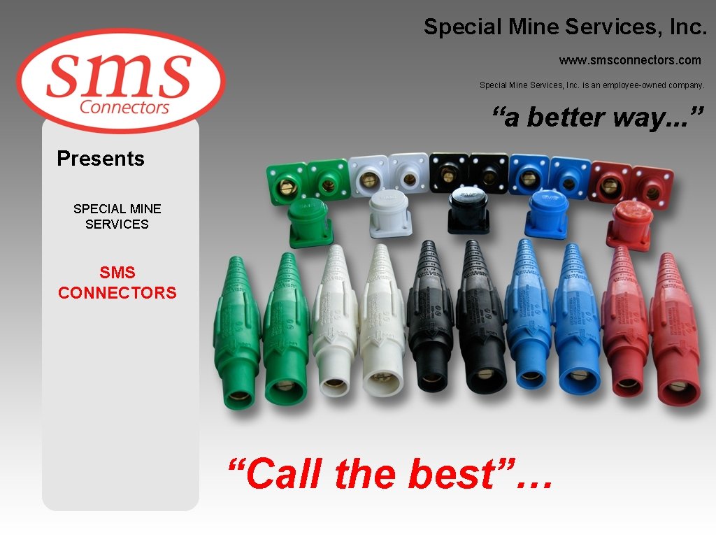 Special Mine Services, Inc. www. smsconnectors. com Special Mine Services, Inc. is an employee-owned