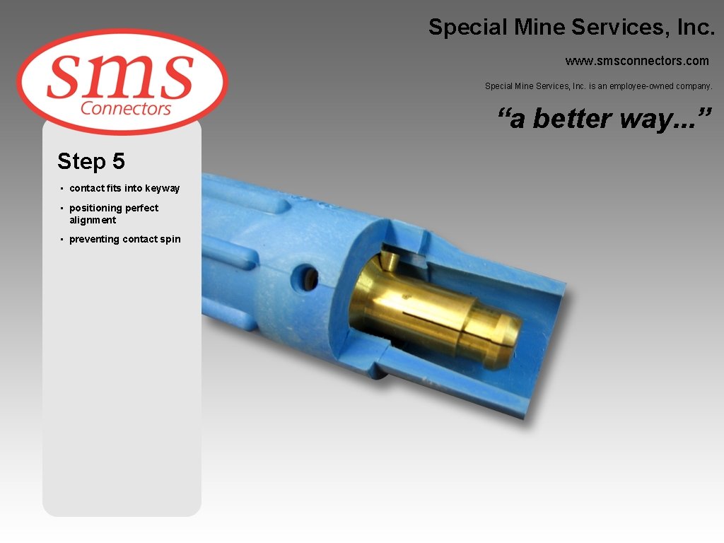 Special Mine Services, Inc. www. smsconnectors. com Special Mine Services, Inc. is an employee-owned