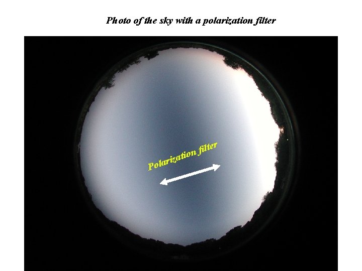 Photo of the sky with a polarization filter iz r a l Po ati