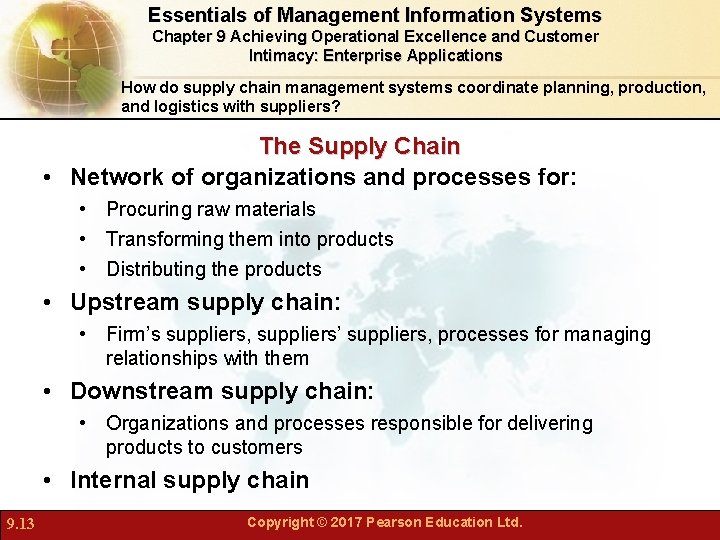 Essentials of Management Information Systems Chapter 9 Achieving Operational Excellence and Customer Intimacy: Enterprise