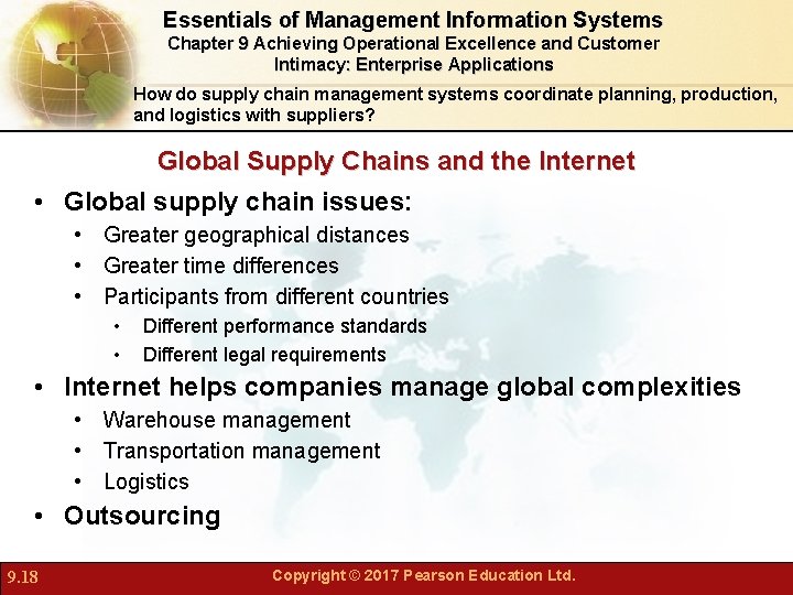 Essentials of Management Information Systems Chapter 9 Achieving Operational Excellence and Customer Intimacy: Enterprise