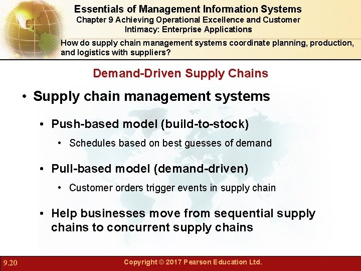 Essentials of Management Information Systems Chapter 9 Achieving Operational Excellence and Customer Intimacy: Enterprise