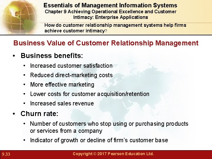 Essentials of Management Information Systems Chapter 9 Achieving Operational Excellence and Customer Intimacy: Enterprise