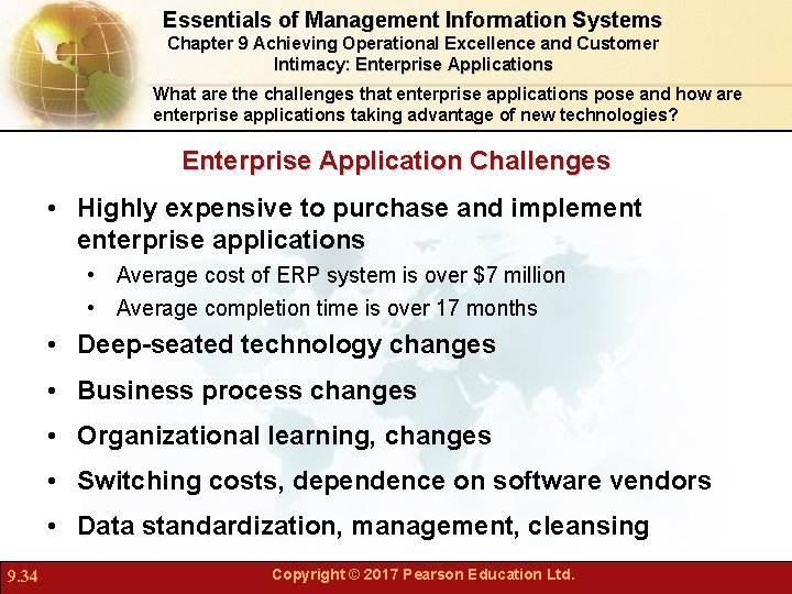 Essentials of Management Information Systems Chapter 9 Achieving Operational Excellence and Customer Intimacy: Enterprise