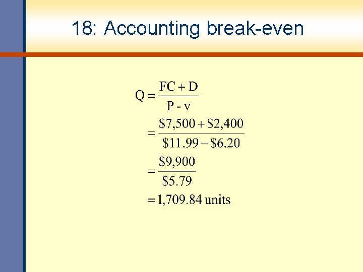 18: Accounting break-even 