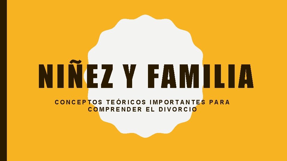 NIÑEZ Y FAMILIA CONCEPTOS TEÓRICOS IMPORTANTES PARA COMPRENDER EL DIVORCIO 