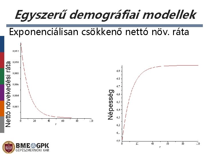 Egyszerű demográfiai modellek Népesség Nettó növekedési ráta Exponenciálisan csökkenő nettó növ. ráta 