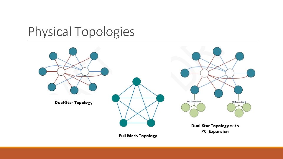 Physical Topologies Dual-Star Topology Full Mesh Topology Dual-Star Topology with PCI Expansion Physical Topologies Dual-Star Topology Full Mesh Topology Dual-Star Topology with PCI Expansion