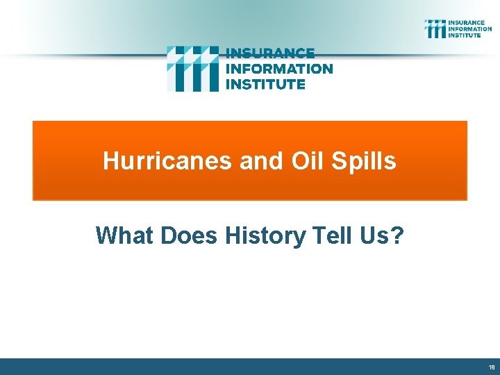 Hurricanes and Oil Spills What Does History Tell Us? 18 