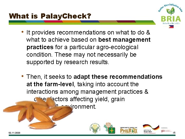 What is Palay. Check? 02. 11. 2020 • It provides recommendations on what to