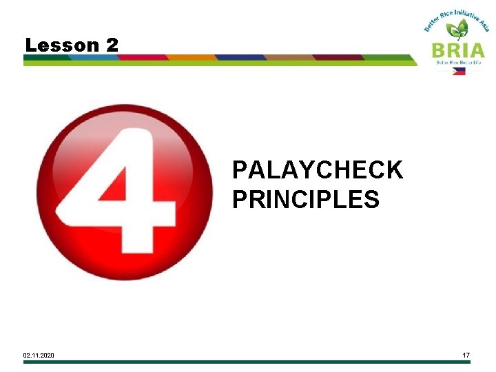 Lesson 2 PALAYCHECK PRINCIPLES 02. 11. 2020 17 