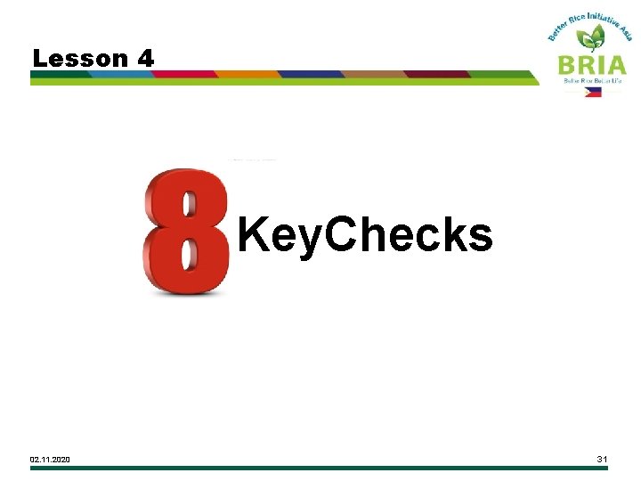 Lesson 4 Key. Checks 02. 11. 2020 31 