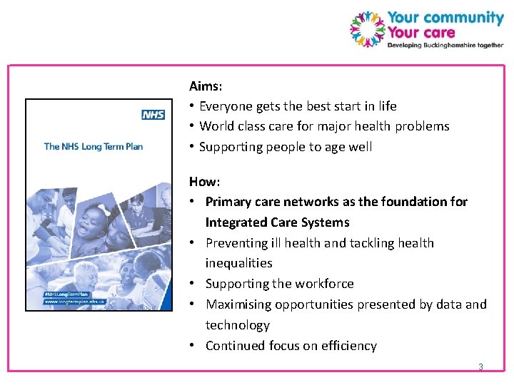 Aims: • Everyone gets the best start in life • World class care for Aims: • Everyone gets the best start in life • World class care for