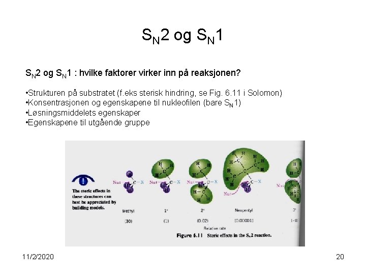 SN 2 og SN 1 : hvilke faktorer virker inn på reaksjonen? • Strukturen