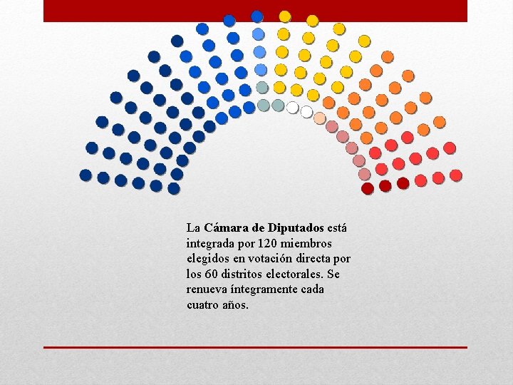 La Cámara de Diputados está integrada por 120 miembros elegidos en votación directa por