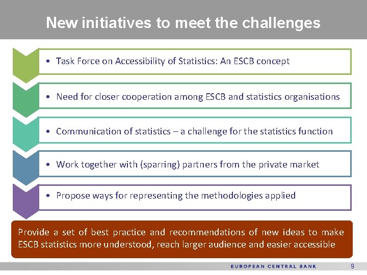 New initiatives to meet the challenges • Task Force on Accessibility of Statistics: An New initiatives to meet the challenges • Task Force on Accessibility of Statistics: An