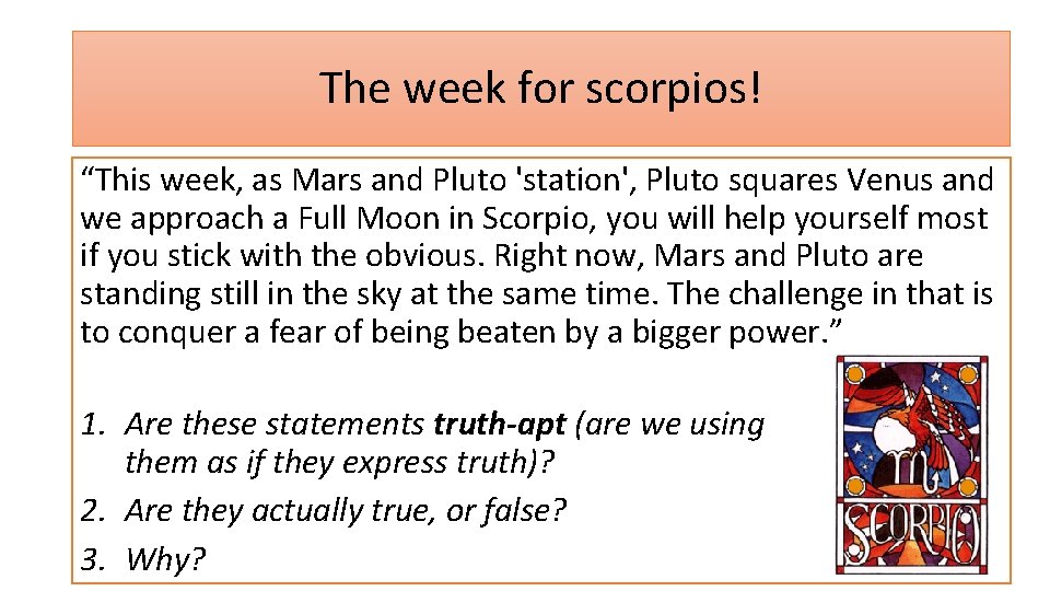 The week for scorpios! “This week, as Mars and Pluto 'station', Pluto squares Venus
