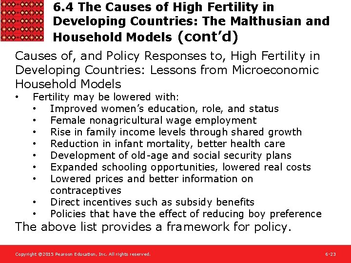 6. 4 The Causes of High Fertility in Developing Countries: The Malthusian and Household