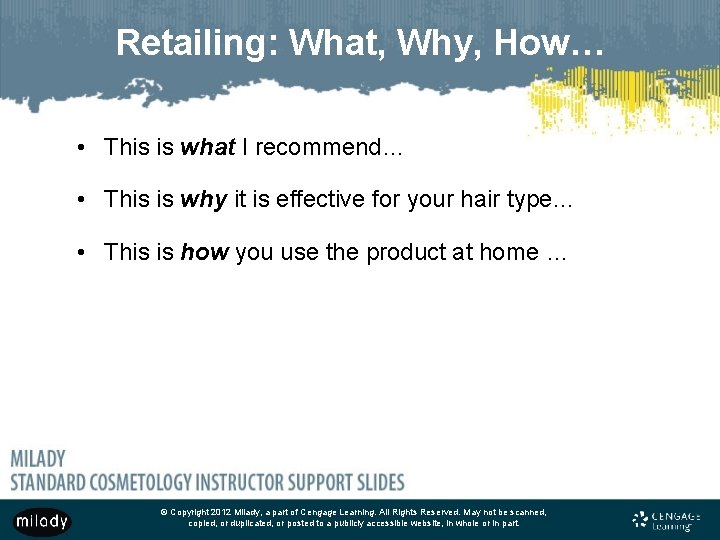 Retailing: What, Why, How… • This is what I recommend… • This is why