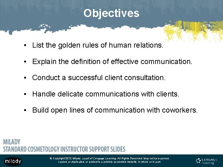 Objectives • List the golden rules of human relations. • Explain the definition of