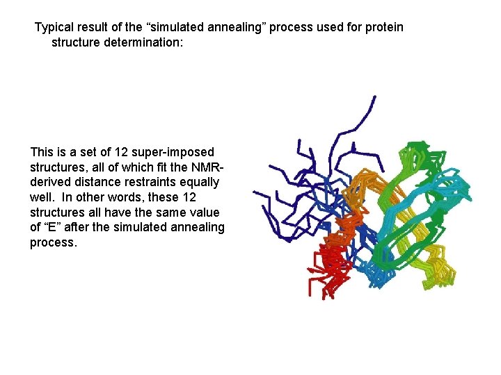 Typical result of the “simulated annealing” process used for protein structure determination: This is