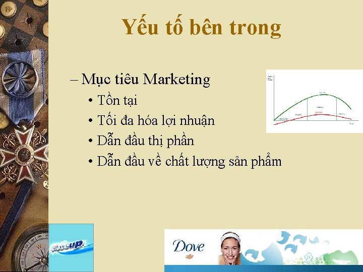 Yếu tố bên trong – Mục tiêu Marketing • Tồn tại • Tối đa