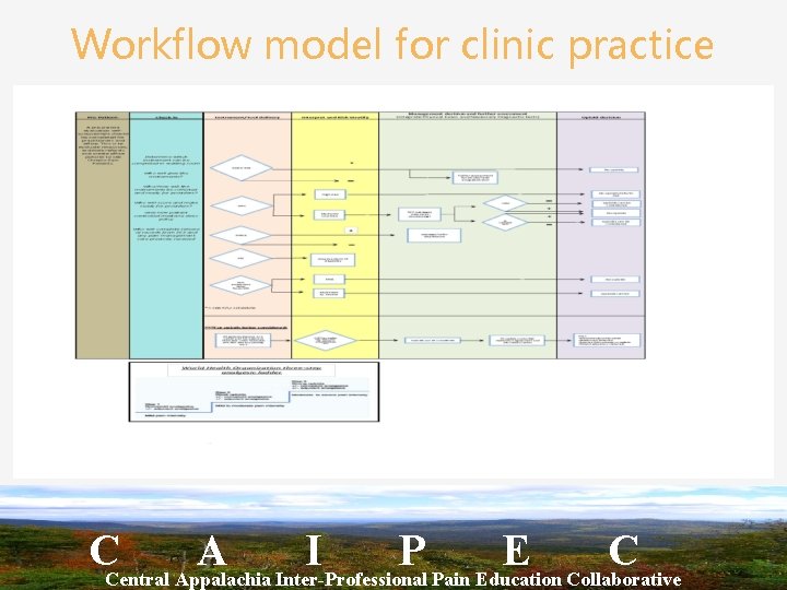 Workflow model for clinic practice CCentral Appalachia A Inter-Professional I P Pain Education E