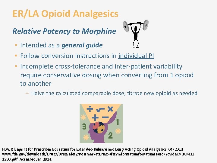 ER/LA Opioid Analgesics Relative Potency to Morphine • Intended as a general guide •